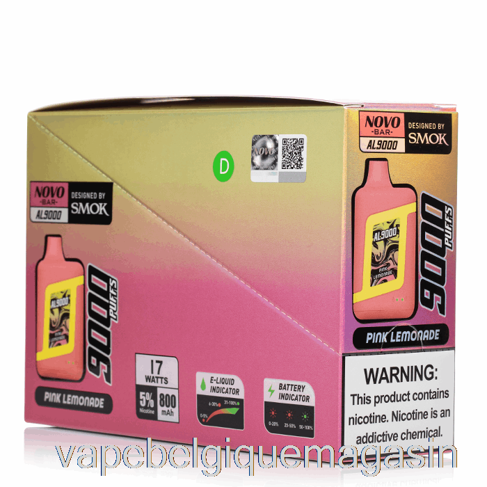 Vape Belgique Smok Novo Bar Al9000 Jetable (paquet De 5)